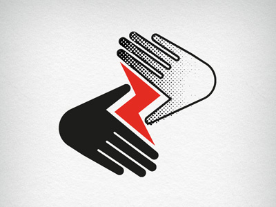 Curators Network - Draft for book cover bolt flash flat hands icon illustration light logo red thunderbolt