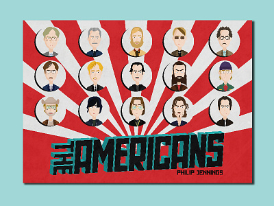 Philip Jennings disguises ai flat flat colors illustration poster the americans