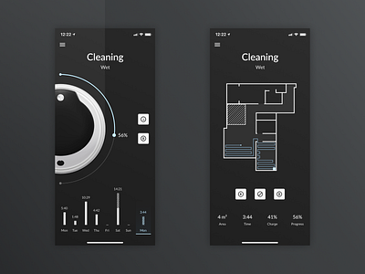 Robot Vacuum Cleaner App app clean cleaner design figma ios iphone x mobile muzli ui ux