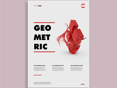 Geometric poster adobe design designer geometric graphic illustration illustrator minimal poster poster a day poster art red white