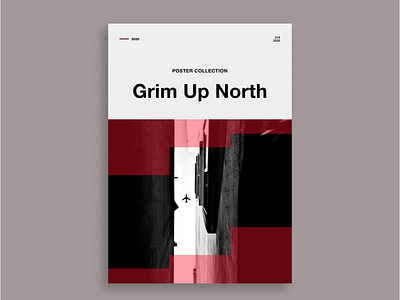 Grim Up North Poster creative minimal design illustrator photoshop plane poster poster a day poster design red