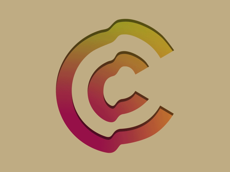 Caledonian Creates x Vintage Apple animation colour gradient icon logo