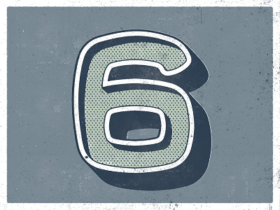 Vintage 6 lettering number numerals typography