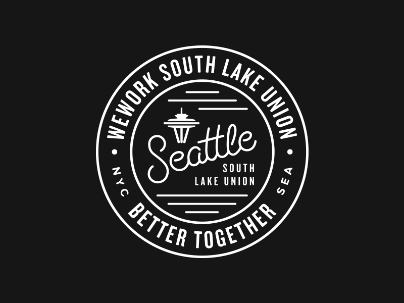 South Lake Union Badges badge design logo seattle type wework