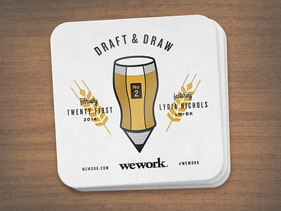 Draft & Draw Coaster beer design icon illustration