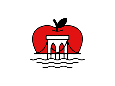 Brooklyn Bridge Apple apple badge big apple bridge brooklyn bridge logo new york nyc