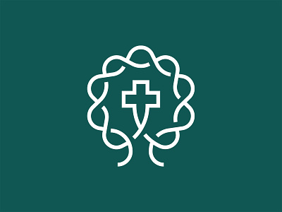 Celtic Cross Tree branding celtic cross church church branding church logo cross logo forest logo trees