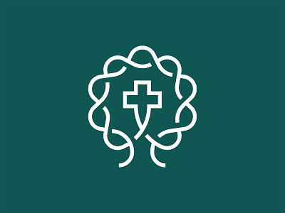 Celtic Cross Tree branding celtic cross church church branding church logo cross logo forest logo trees
