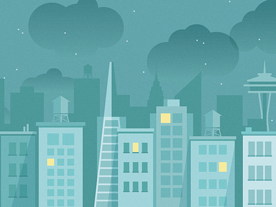 Up At Night city design illustration wework