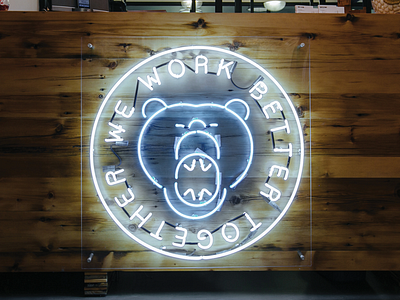 WeWork Bear Neon bear boston design illustration neon typography wework