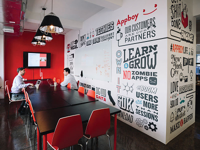 Appboy Office Mural appboy design lettering mural office type typography wallpaper