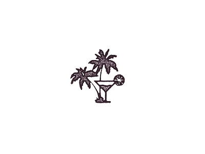 Palm Trees and Margaritas icon logo margarita palm tree stamp texture vintage