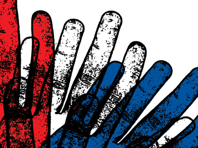 Hands america design hands illustration print