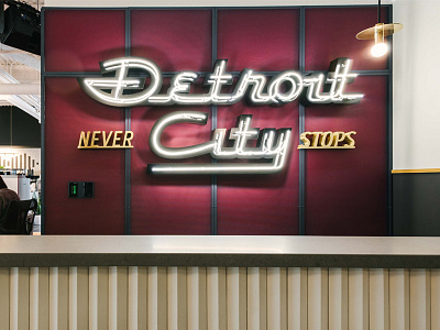 Detroit City Never Stops Neon