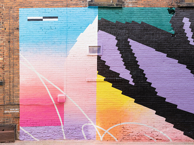 Bright Walls Mural Collaboration abstract bright mural design street art