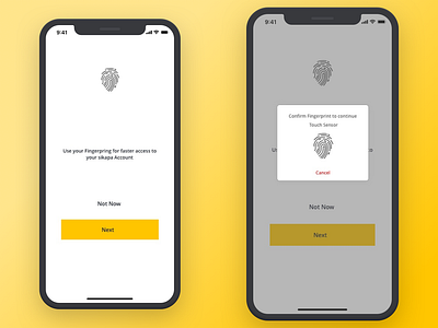 Fingerprint Setup app design flat ui ux