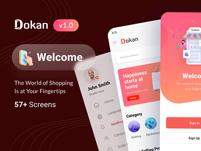 Dokan Mobile App app app design dokan app illustration mobile app multi vendor ui ux wordpress