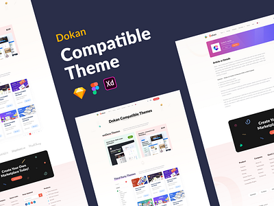Dokan Compatible Themes app banner branding design graphic design icon illustration landing page logo typography ui ux vector webpage
