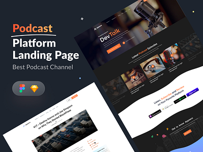 Podcast Landing Page Design branding design home page illustration landing page ui ux website
