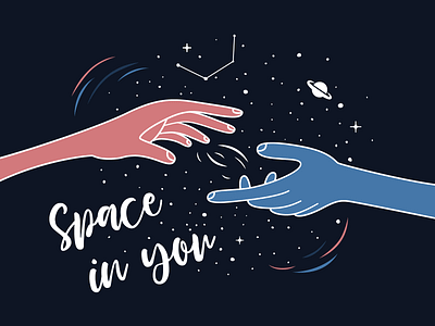 Space in you background blue cosmos design dribbble illustration love space star style valentine day