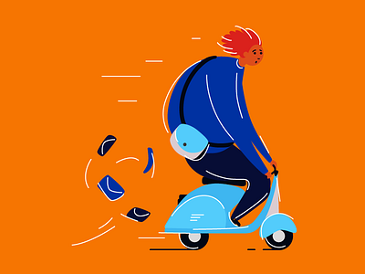 Scooter bike boy design first shot illustration motorbike post