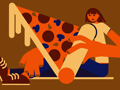 Pizza girl design girl illustration pizza style