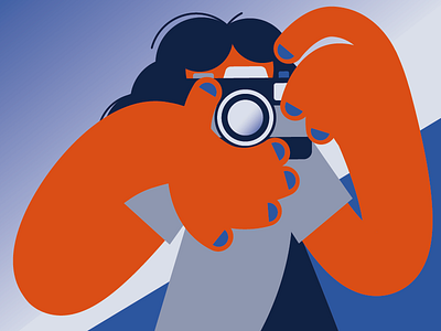 Photographer background blue design dribbble girl illustration photo photography