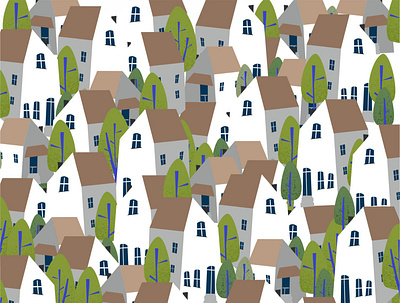 Village Pattern Design 2 design graphic design illustration illustration design pattern design vector