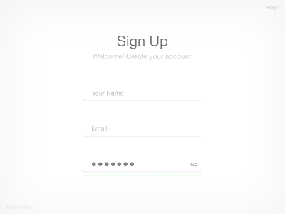 Simple Sign up clean minimalist sign simple up