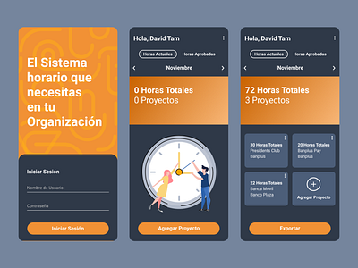 Sistema horario app design illustration mobile mobile app mobile ui ui ux