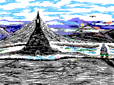 Retro Lowfi Pixel Art Landscape