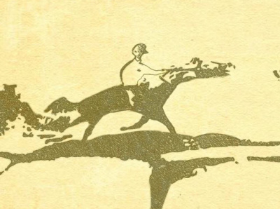 Horse Rider on Vintage Paper