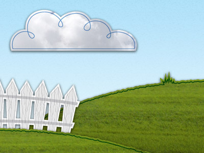 Picket Fence cloud fence grass illustration texture