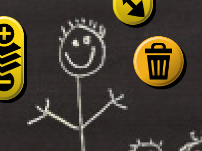 Happy Face happy icon stick trash yellow