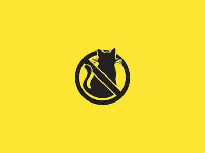 No Cat black cat icon logo no not vector yellow