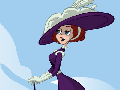 Barbara blue character illustration purple vector