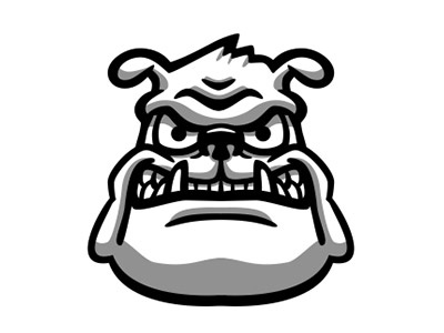 Bulldog Shaded black bulldog illustration shadow vector white