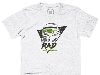 Rad Trooper black green illustration rad star wars t-shirt