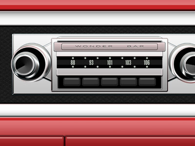 Radio chrome illustration photoshop radio red