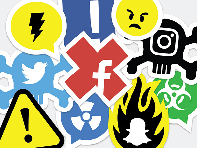 Social Media Stickers illustration social sticker vector