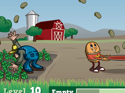 Pick them taters game illustration potato web