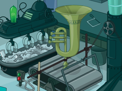 Contraption web illustration line tuba magnets contraption