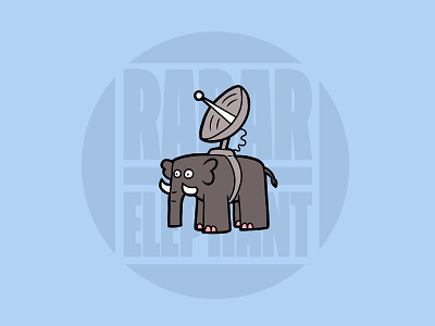 Radar Elephant Coaster blue cartoon coaster elephant grey illustration radar