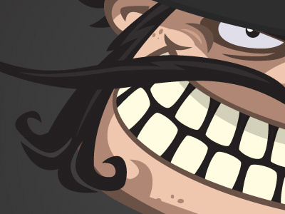 Bad guy character dark illustration sideburn vector