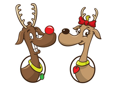 Reindeers brown cartoon christmas illustration reindeer