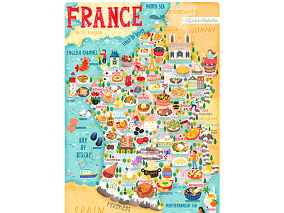 France food map illustration by Liv Wan