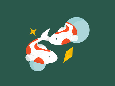 Stacks Fish Illustration 🐟 branding character design fish graphic design illustration illustrator koi fish stacks vector