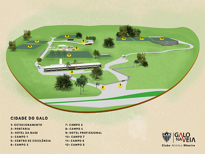 Traning Center Map folder hand drawing map sketch soccer