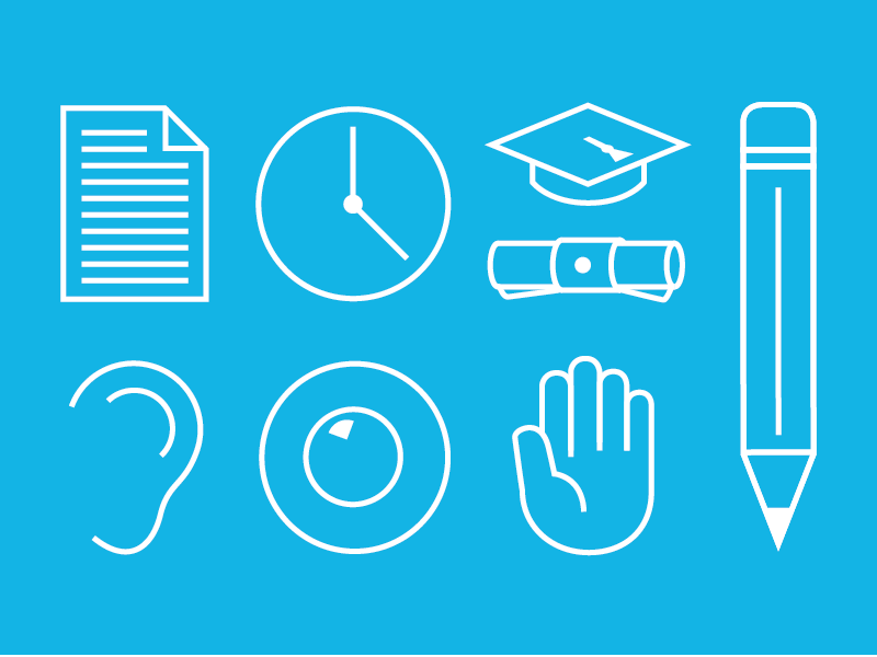 QUB Icon Set queens university college icons flat simple minimal design logo white