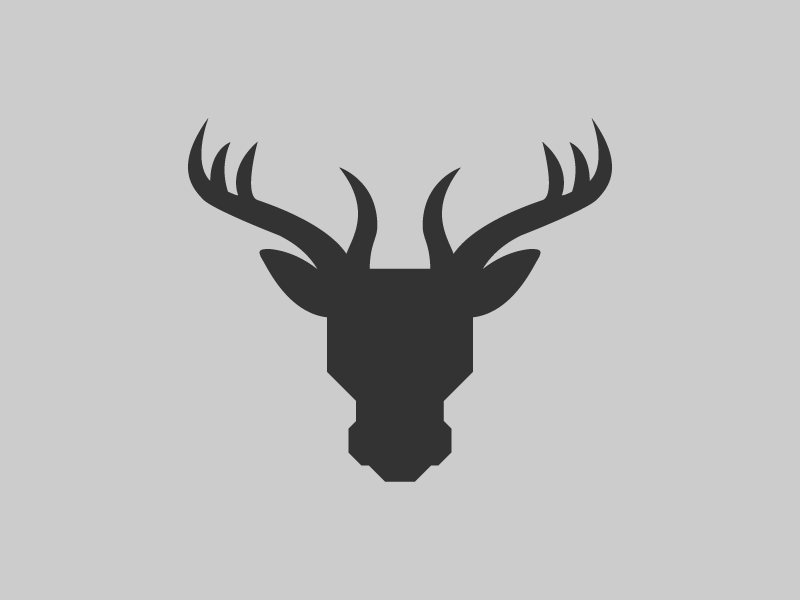 Moose Head animal logo marque minimal simple grey illustration